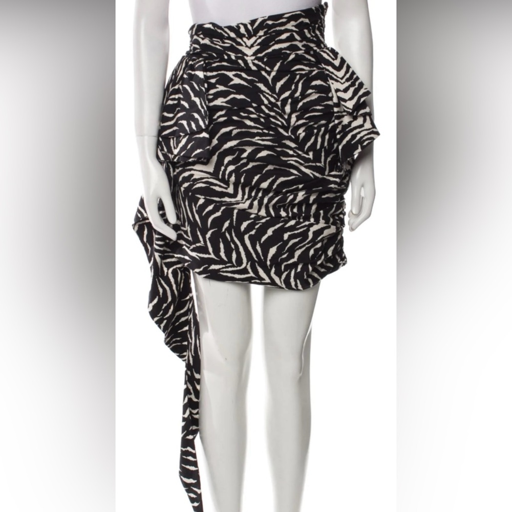 Redemption zebra printed draped mini skirt size L